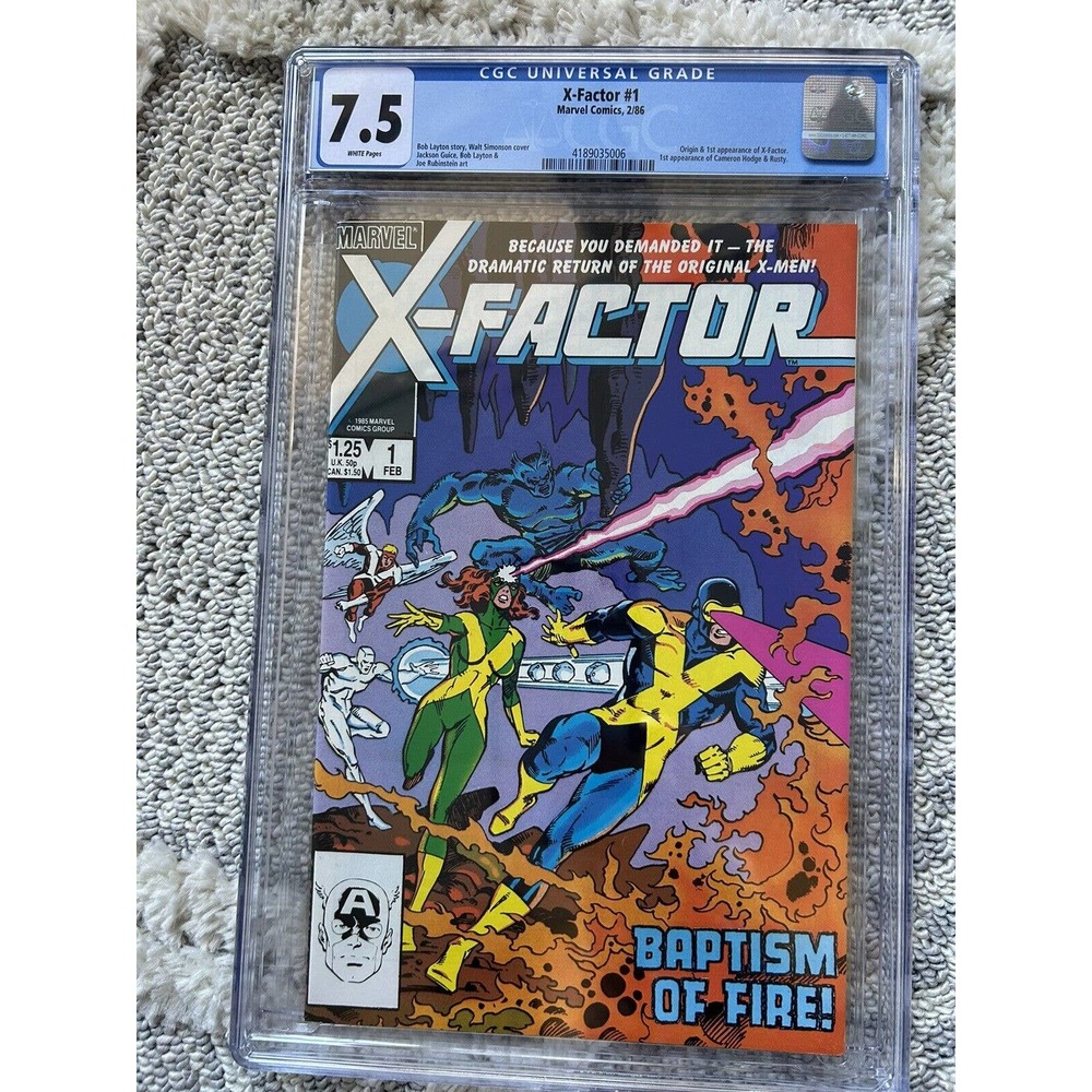 X Factor # 1 CGC 7.5 White Pages 1986 Baptism Of Fire Marvel Comics